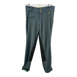 DEVON AIRE FULL SEAT GRAY RIBBED RIDING BREECHES SIZE 30L Equestrian Pants